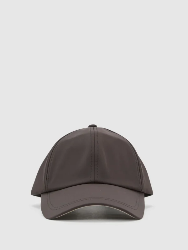 Reiss Chocolate Brown Technical Logo-embroidered Baseball Cap,