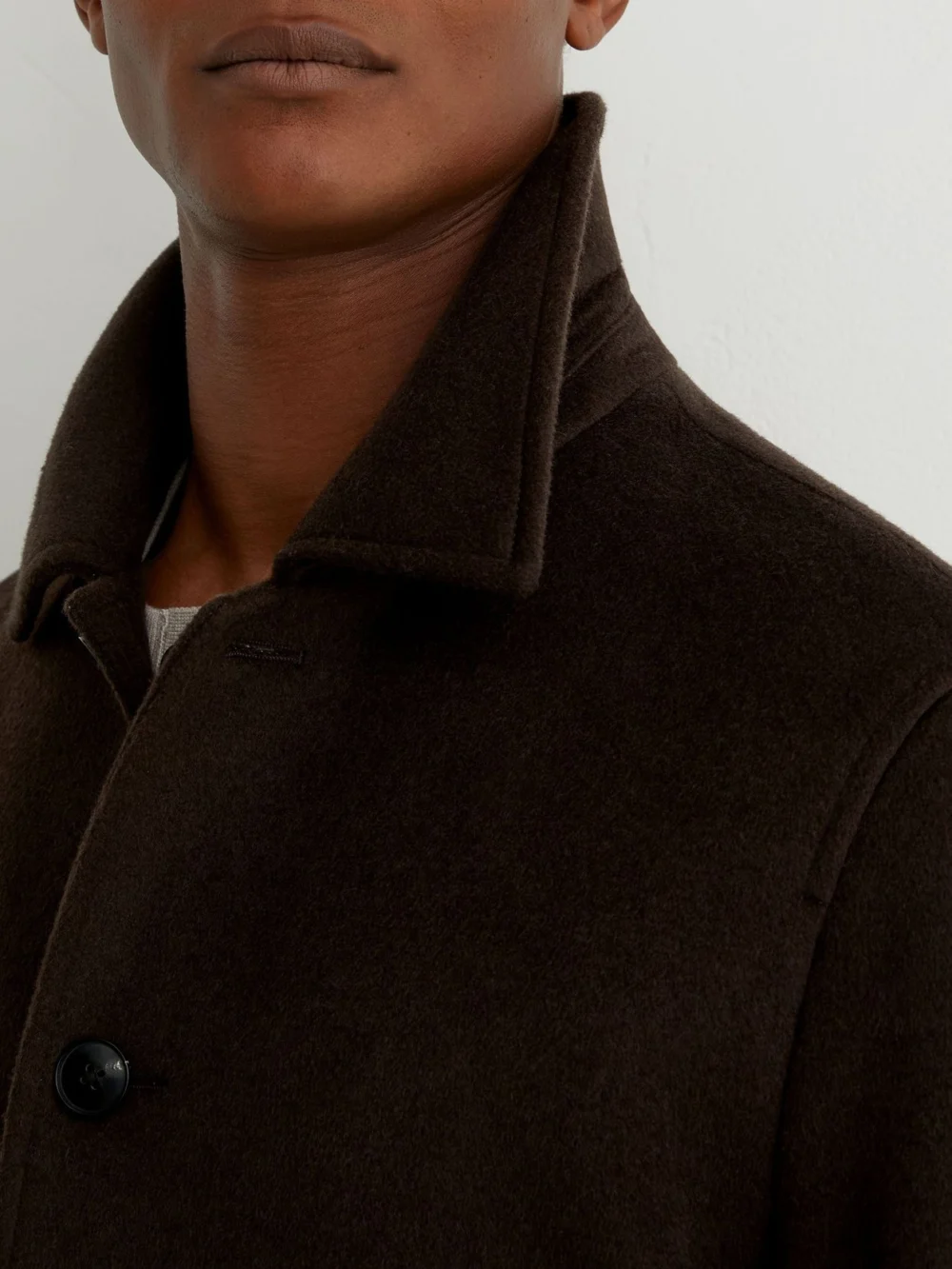 Reiss Chocolate Brown Wool-blend Flap-pocket Bomber Jacket, view 3