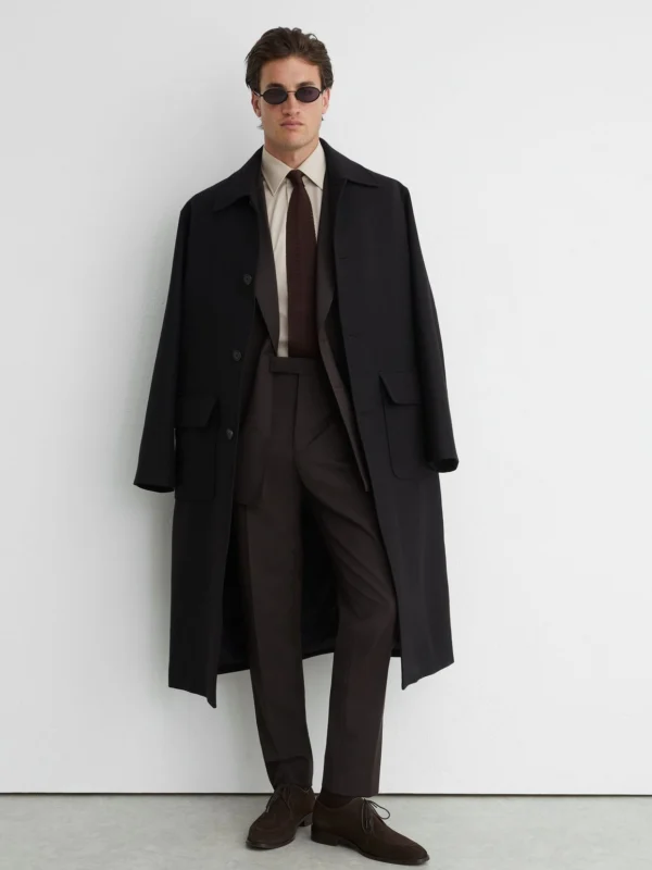 Reiss Chocolate Brown Wool-blend Side-adjuster Suit Trousers Tailored-fit