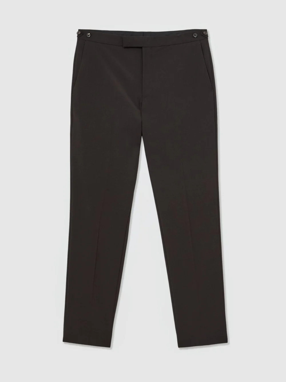 Reiss Chocolate Brown Wool-blend Side-adjuster Suit Trousers Tailored-fit, view 2