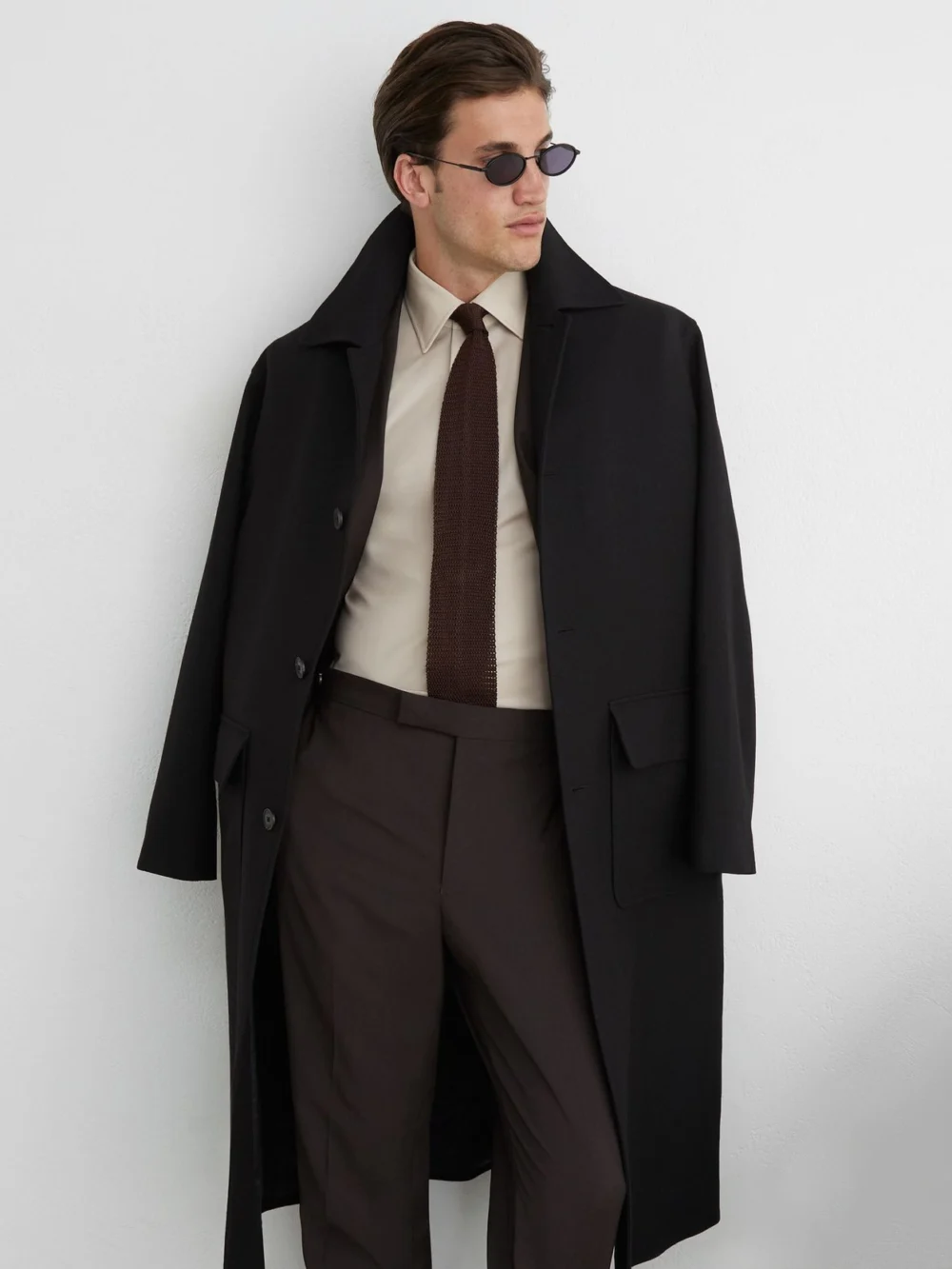 Reiss Chocolate Brown Wool-blend Side-adjuster Suit Trousers Tailored-fit, view 4