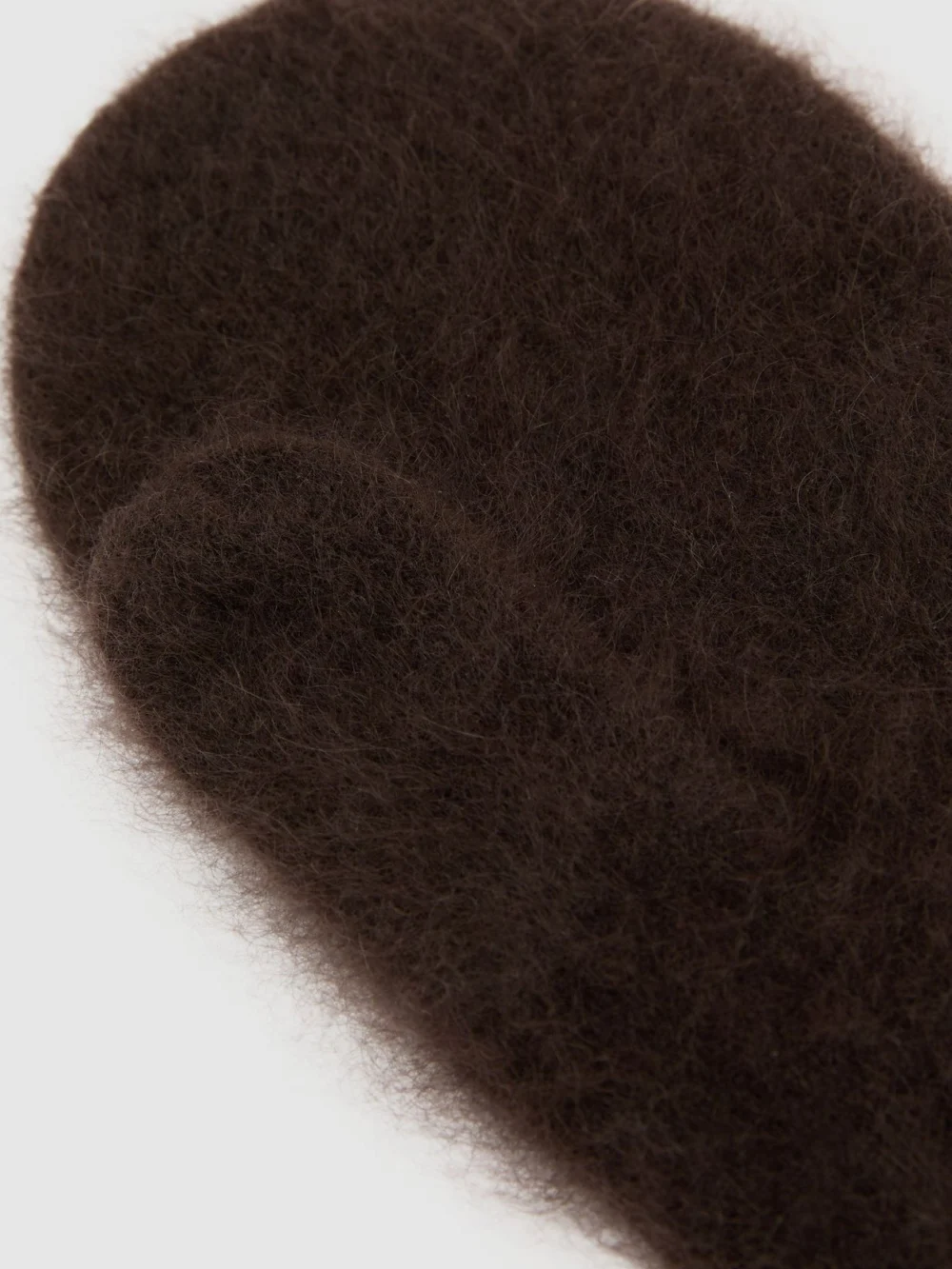 Reiss Chocolate Brushed Cashmere Mittens,, view 4