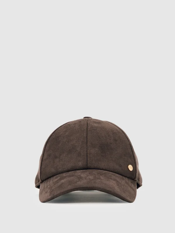 Reiss Chocolate Faux Suede Baseball-style Cap,