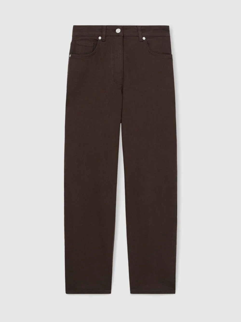 Reiss Chocolate Petite Mid-rise Straight-leg Jeans, view 6