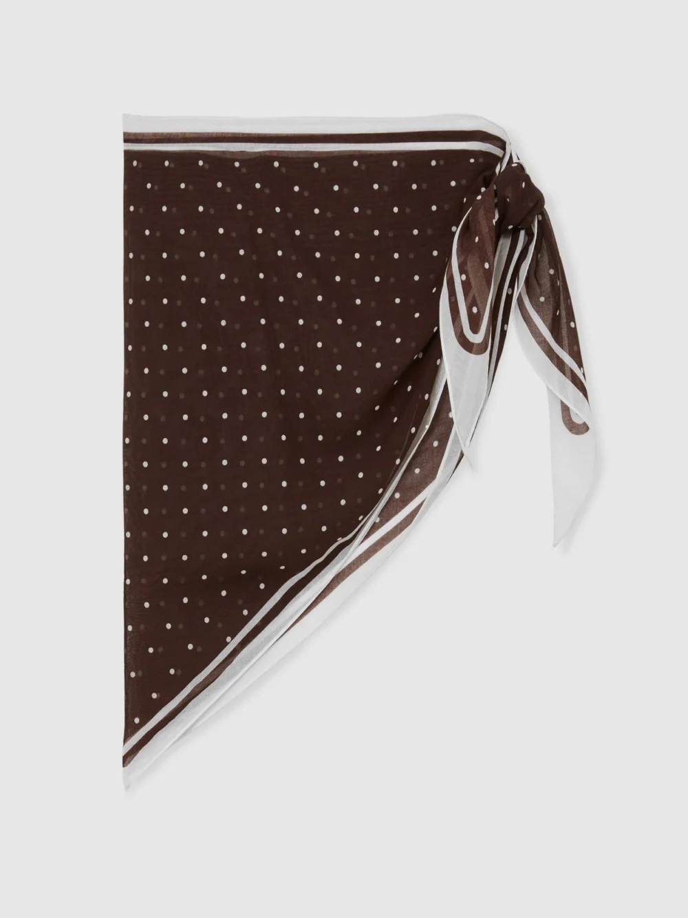 Reiss Chocolate Polka-dot Beach Cover-up Sarong,, view 2