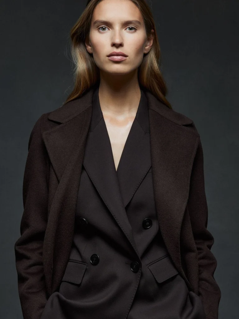 Reiss Chocolate Wool-blend Double-breasted Blindseam Coat