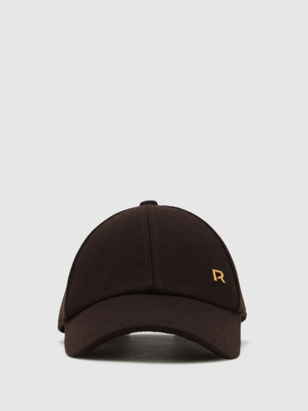 Reiss Chocolate Wool-blend Flannel Baseball Cap,