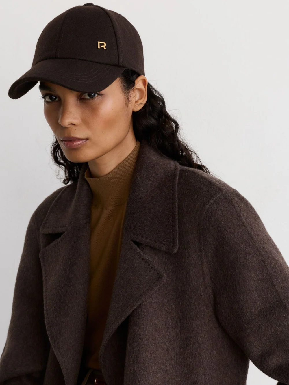 Reiss Chocolate Wool-blend Flannel Baseball Cap,, view 2