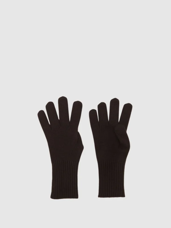 Reiss Chocolate Wool-blend Tipped Gloves with Cashmere,