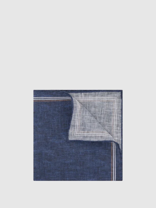 Reiss Claudio Men's Navy Linen Pocket Square,
