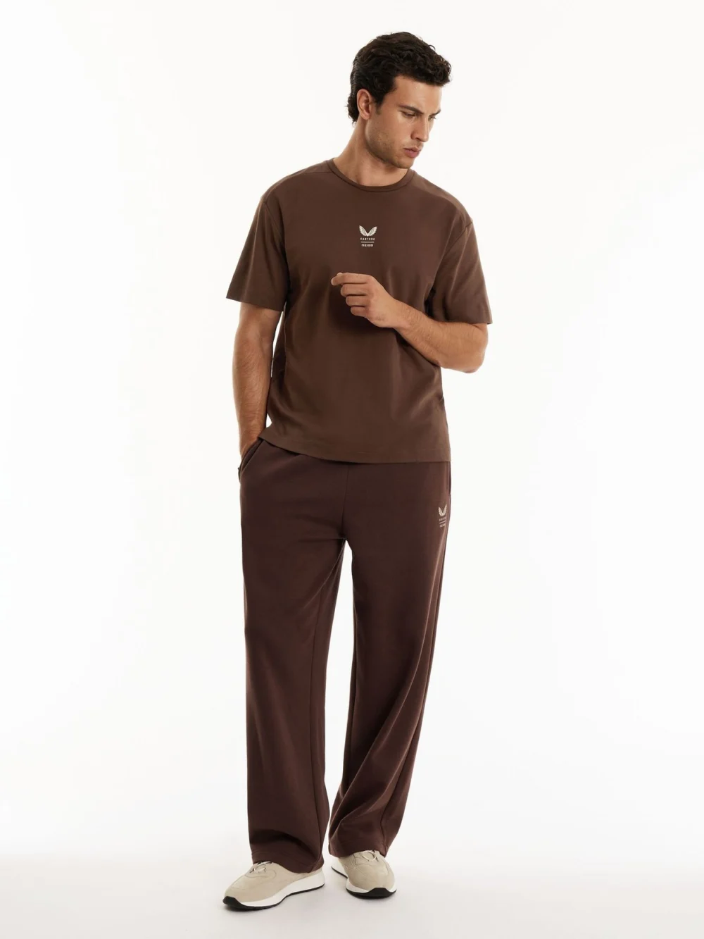 Reiss Cocoa Bark & stone Cas Graphic Shirt | Castore Cotton Relaxed Graphic-shirt, view 3