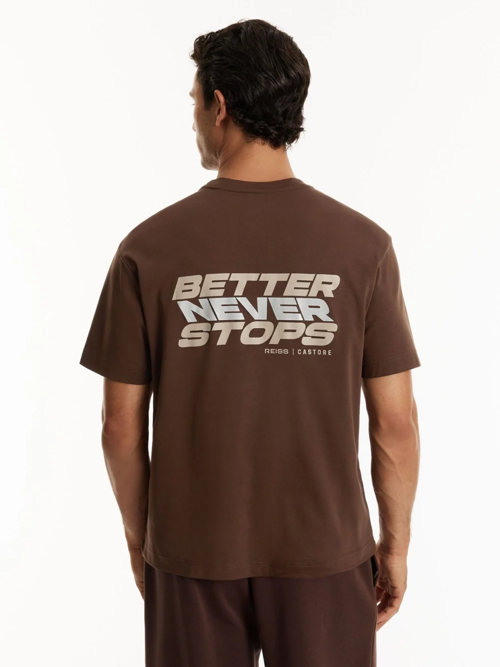 Reiss Cocoa Bark & stone Cas Graphic Shirt | Castore Cotton Relaxed Graphic-shirt, view 4
