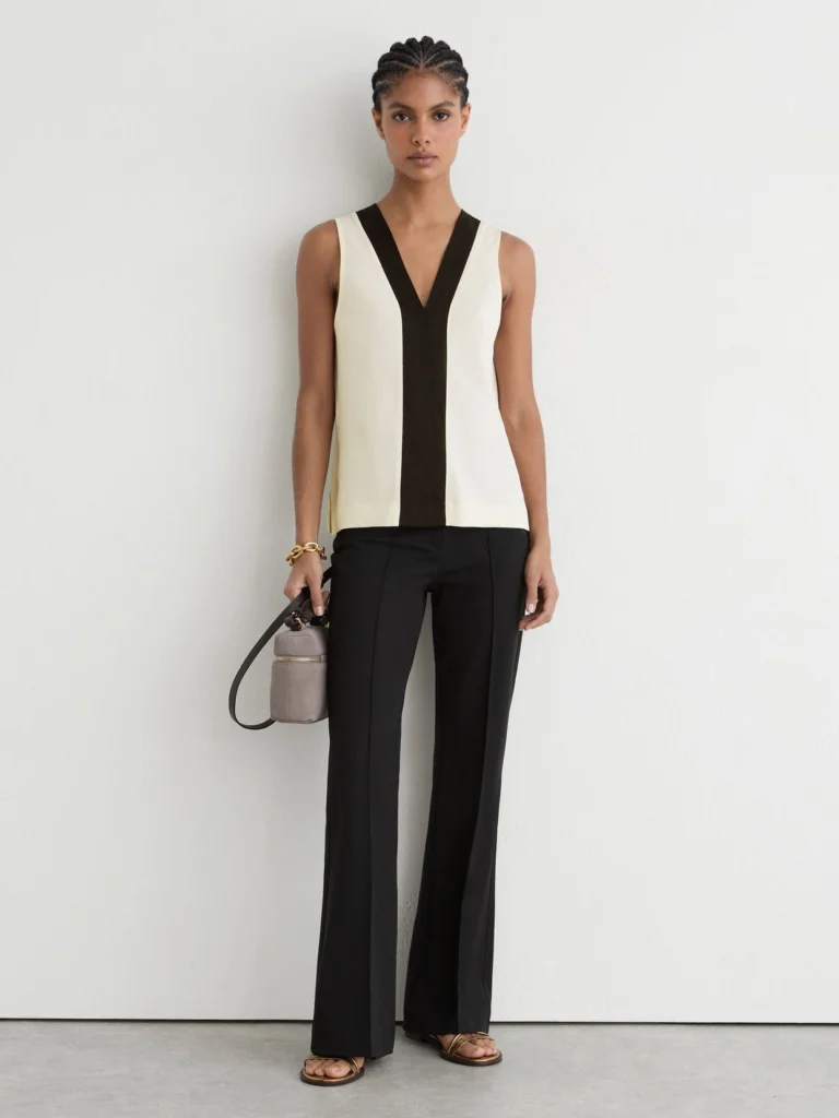 Reiss Colour-block V-neck Shell Top