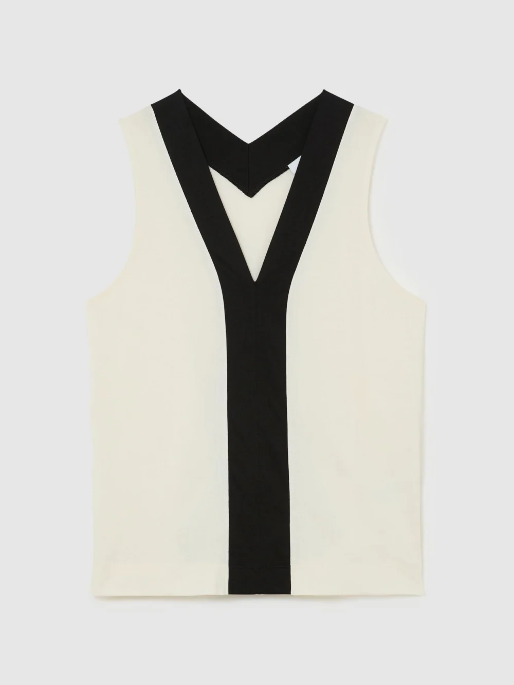 Reiss Colour-block V-neck Shell Top, view 2