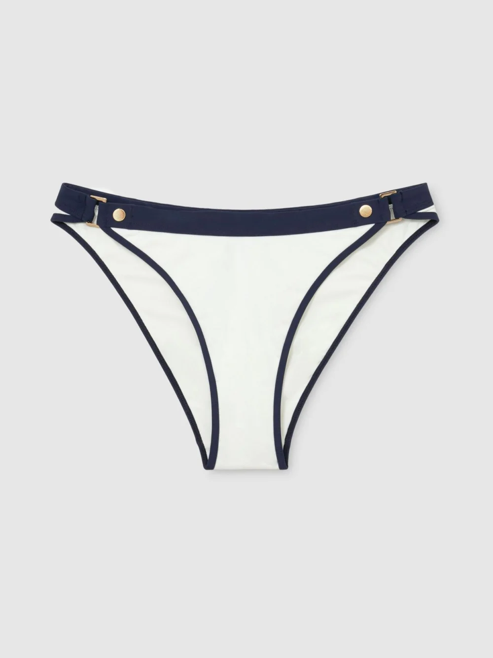 Reiss Contrast Fixed-side Bikini Bottoms, view 2