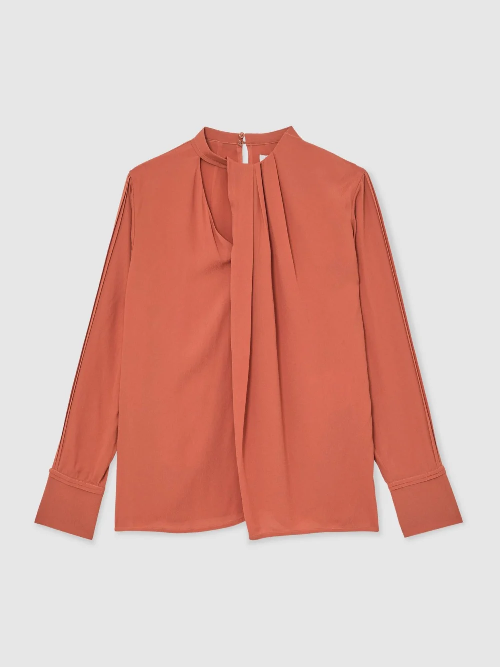 Reiss Copper Drape-detail Asymmetric Blouse, view 2
