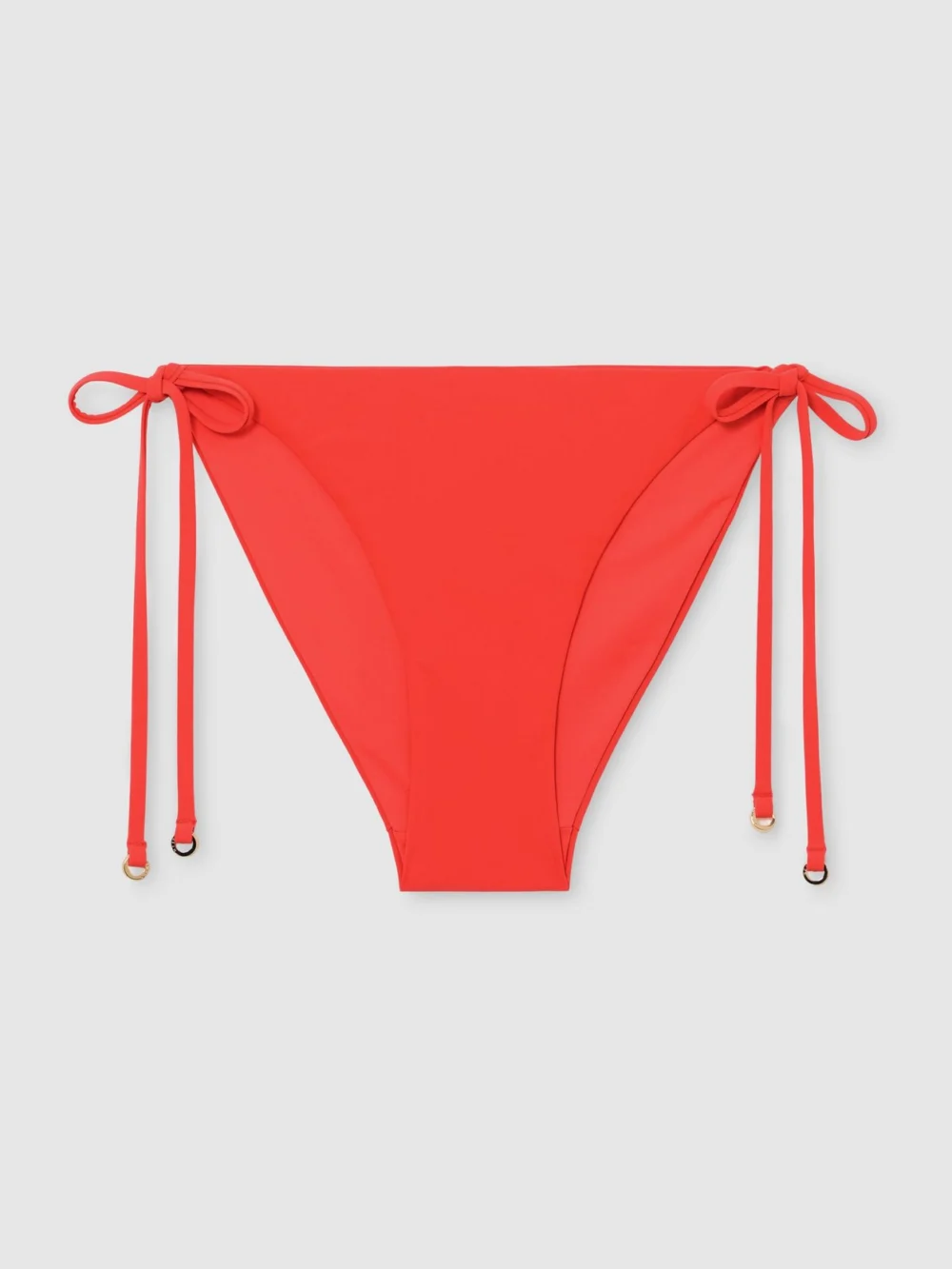 Reiss Coral Orange Shimmer Side-tie Bikini Bottoms, view 2