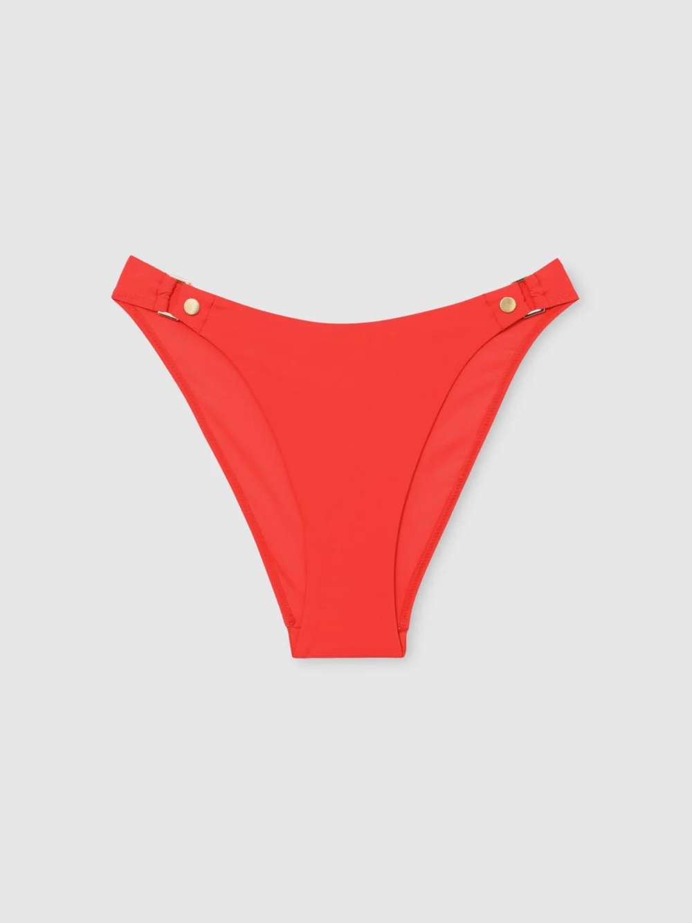 Reiss Coral Orange Stud-detail Bikini Bottoms, view 2