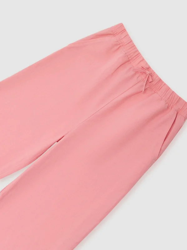 Reiss Coral Pink 13-14 yrs Cotton-linen Drawstring Trousers,