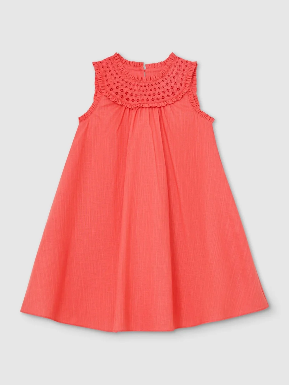 Reiss Coral Pink 3-9 yrs Cotton Cutwork-embroidery Swing Dress