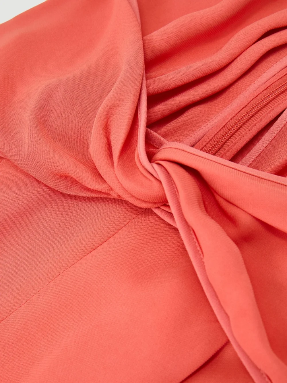 Reiss Coral Pink Twist-front Halterneck Wide-leg Jumpsuit, view 3