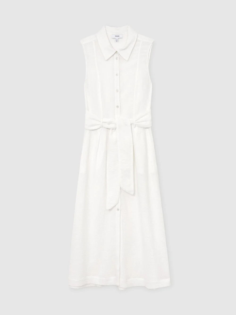 Reiss Cotton Cheesecloth Belted Shirt Dress, view 2