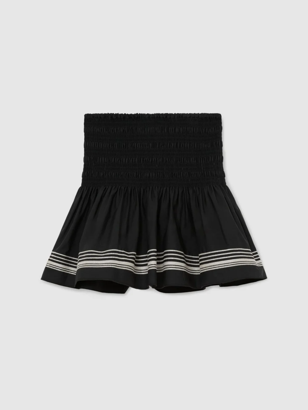 Reiss Cotton Stripe-detail Mini Skirt, view 2