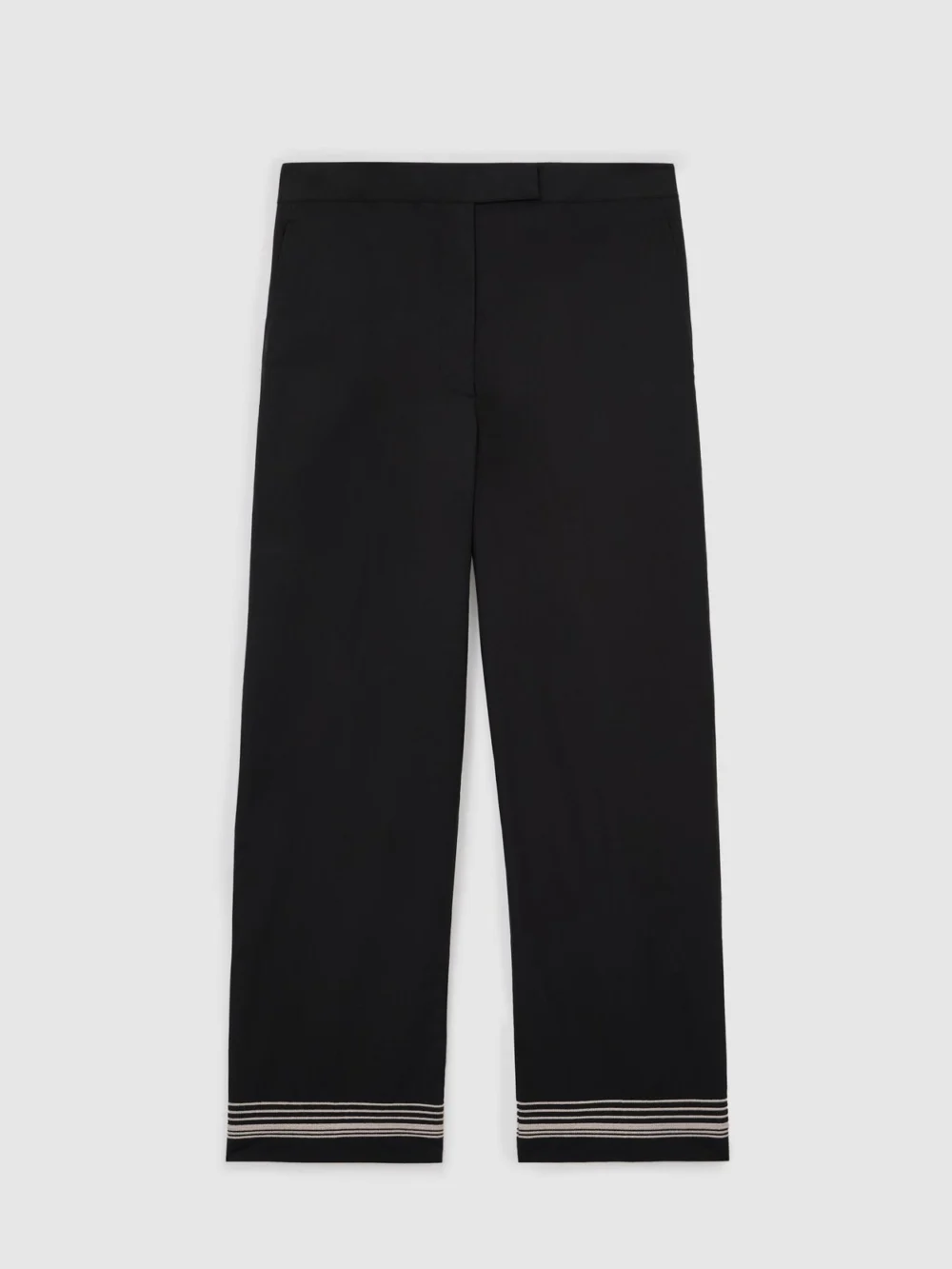 Reiss Cotton Stripe-detail Tapered Trousers, view 2