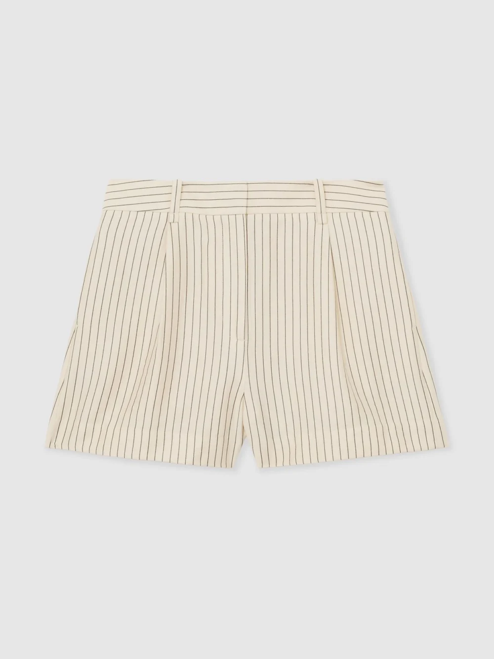 Reiss Cream & Black Pinstripe Tailored Shorts, view 2