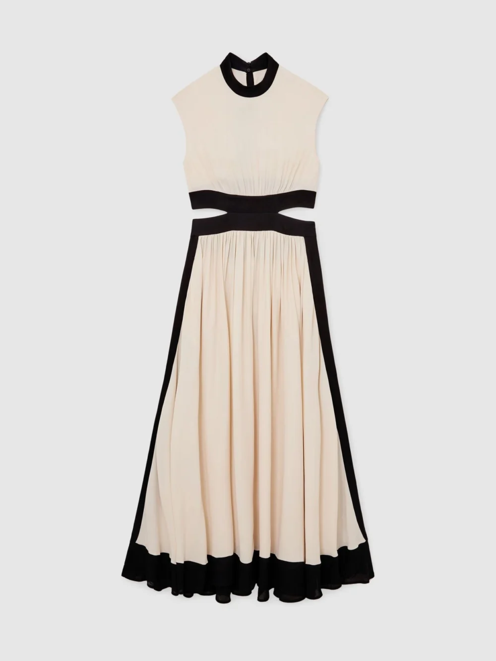Reiss Cut-out Waist Contrasting Maxi Dress, view 2