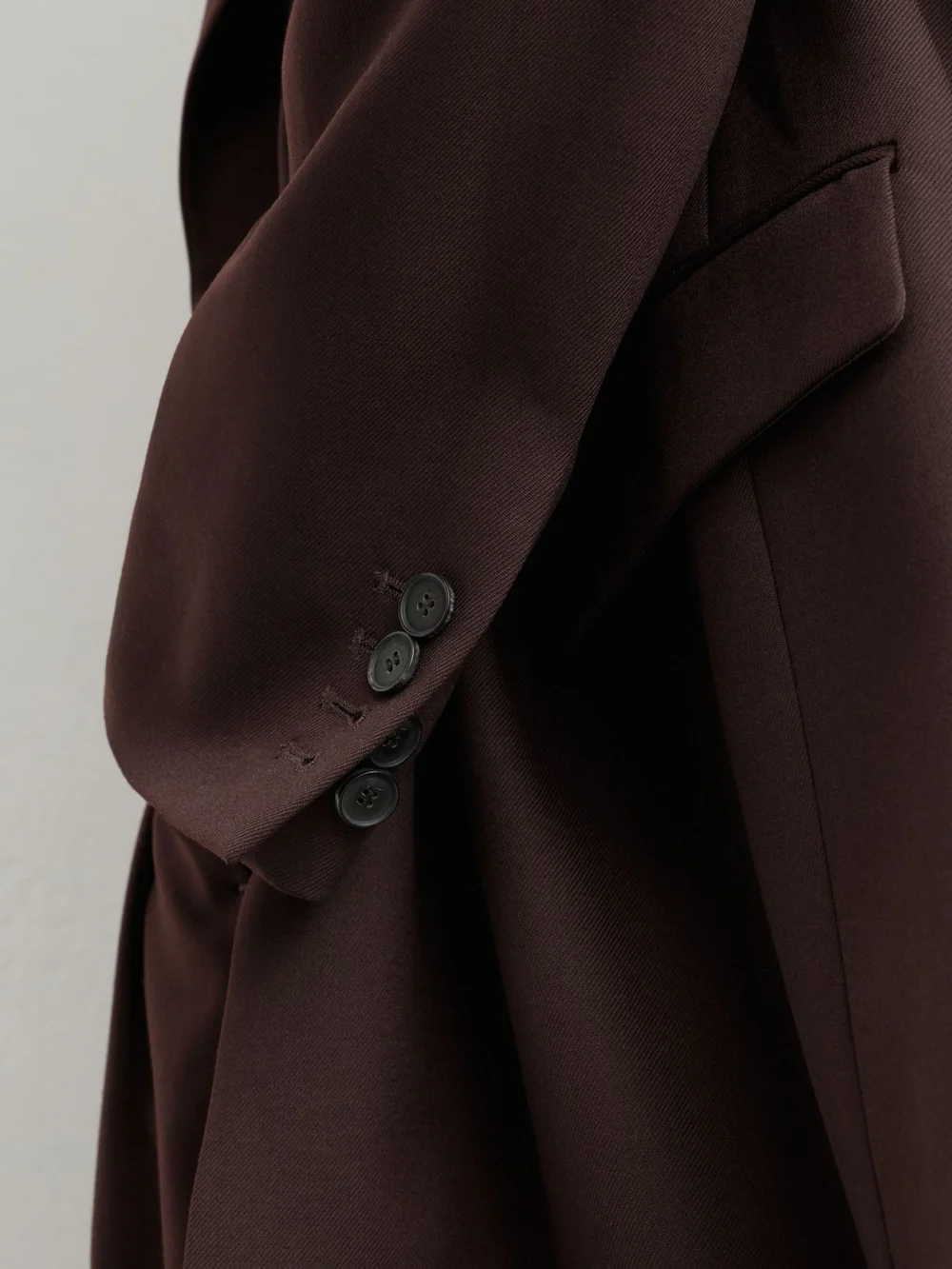 Reiss Dark Aubergine Wool-blend Double-breasted Oversized Suit Blazer, view 4
