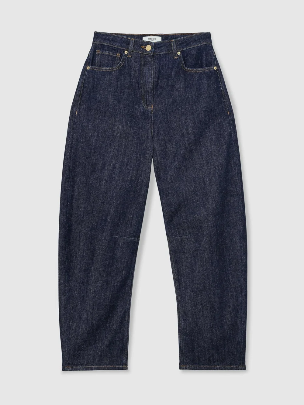 Reiss Dark Blue Barrel-leg Jeans, view 2