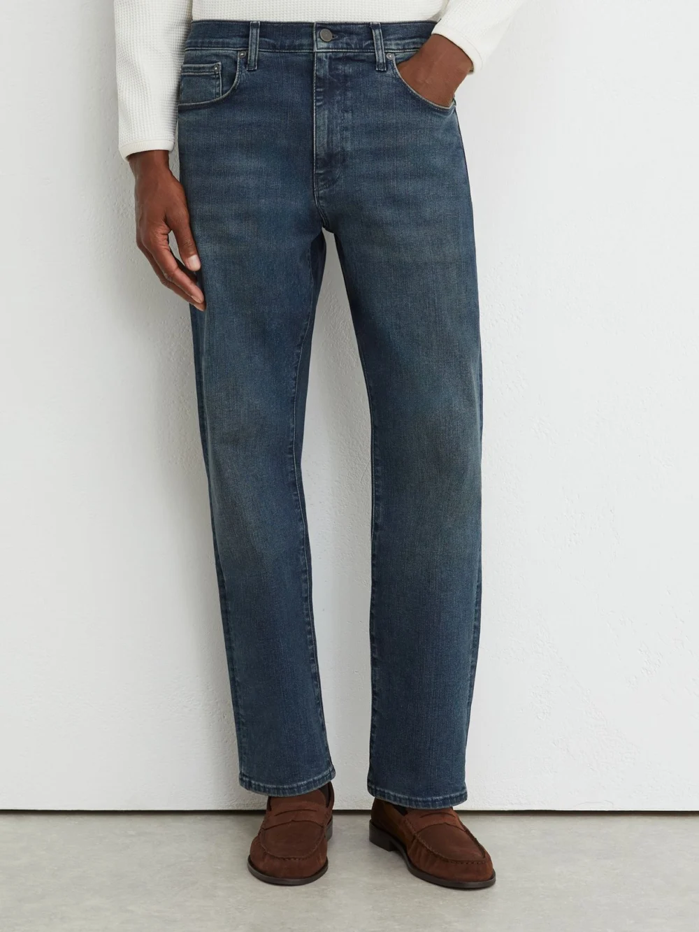 Reiss Dark Blue Comfort-stretch Jeans, view 3