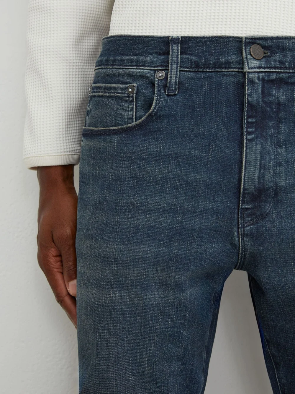 Reiss Dark Blue Comfort-stretch Jeans, view 4