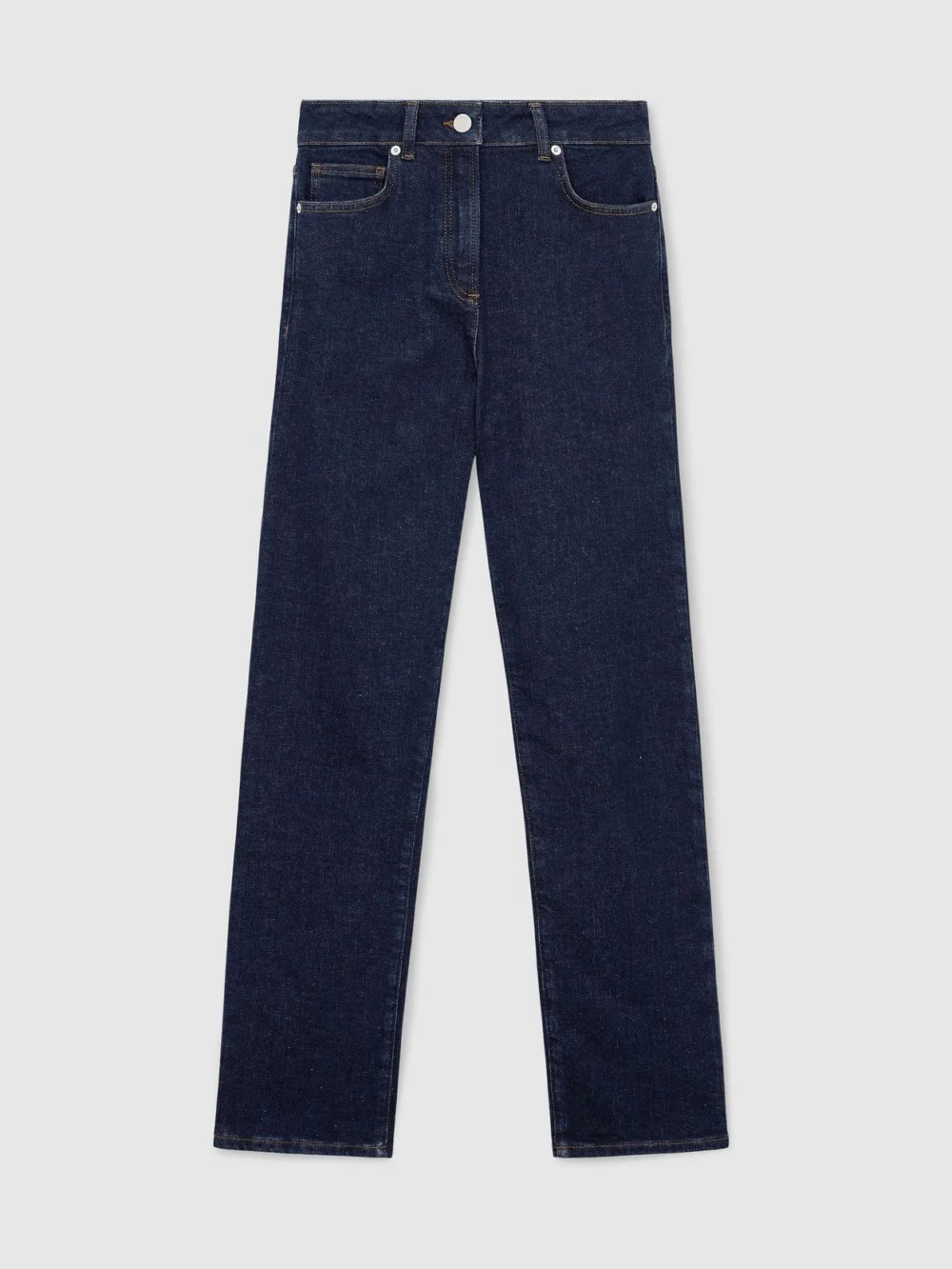 Reiss Dark Blue Petite Slim-leg Mid-rise Jeans, view 6