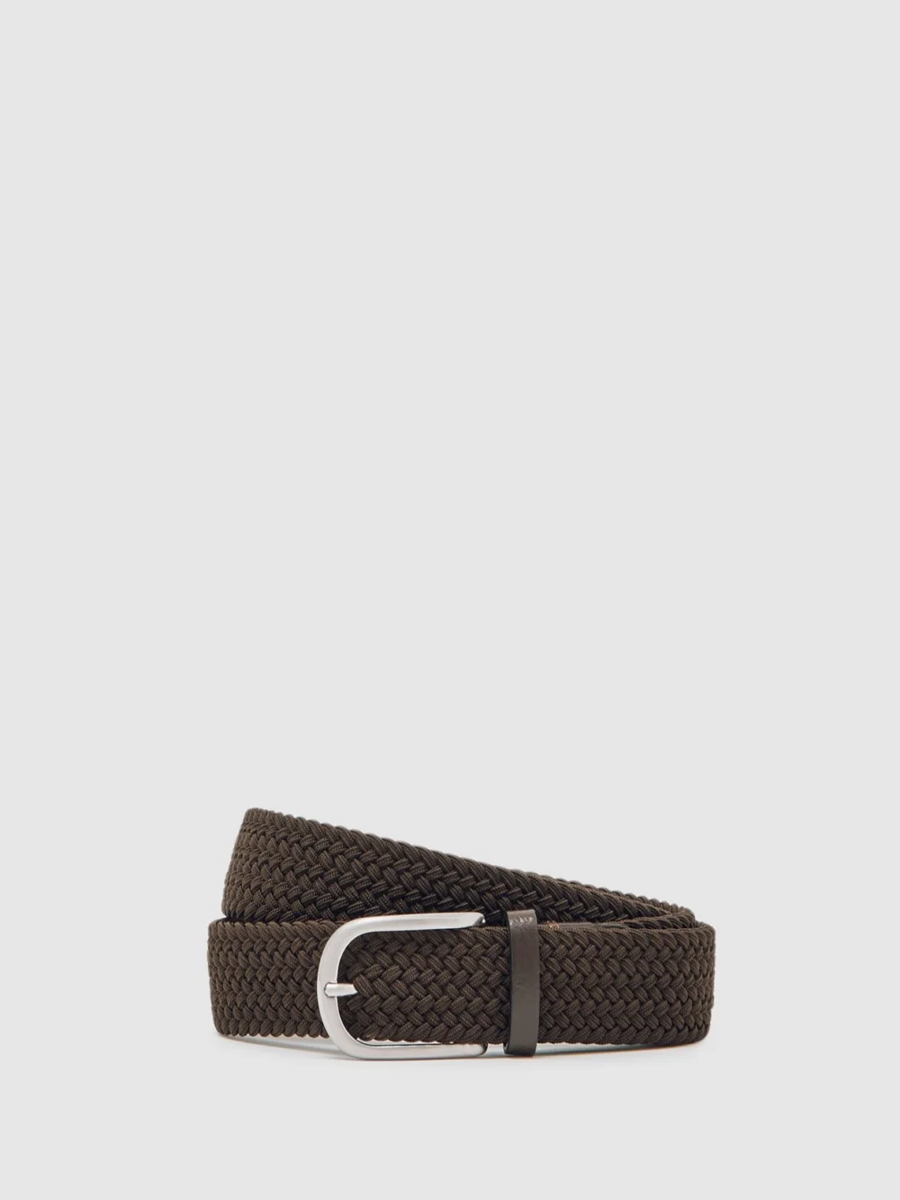 Reiss Dark Brown Basket-weave Belt, view 2