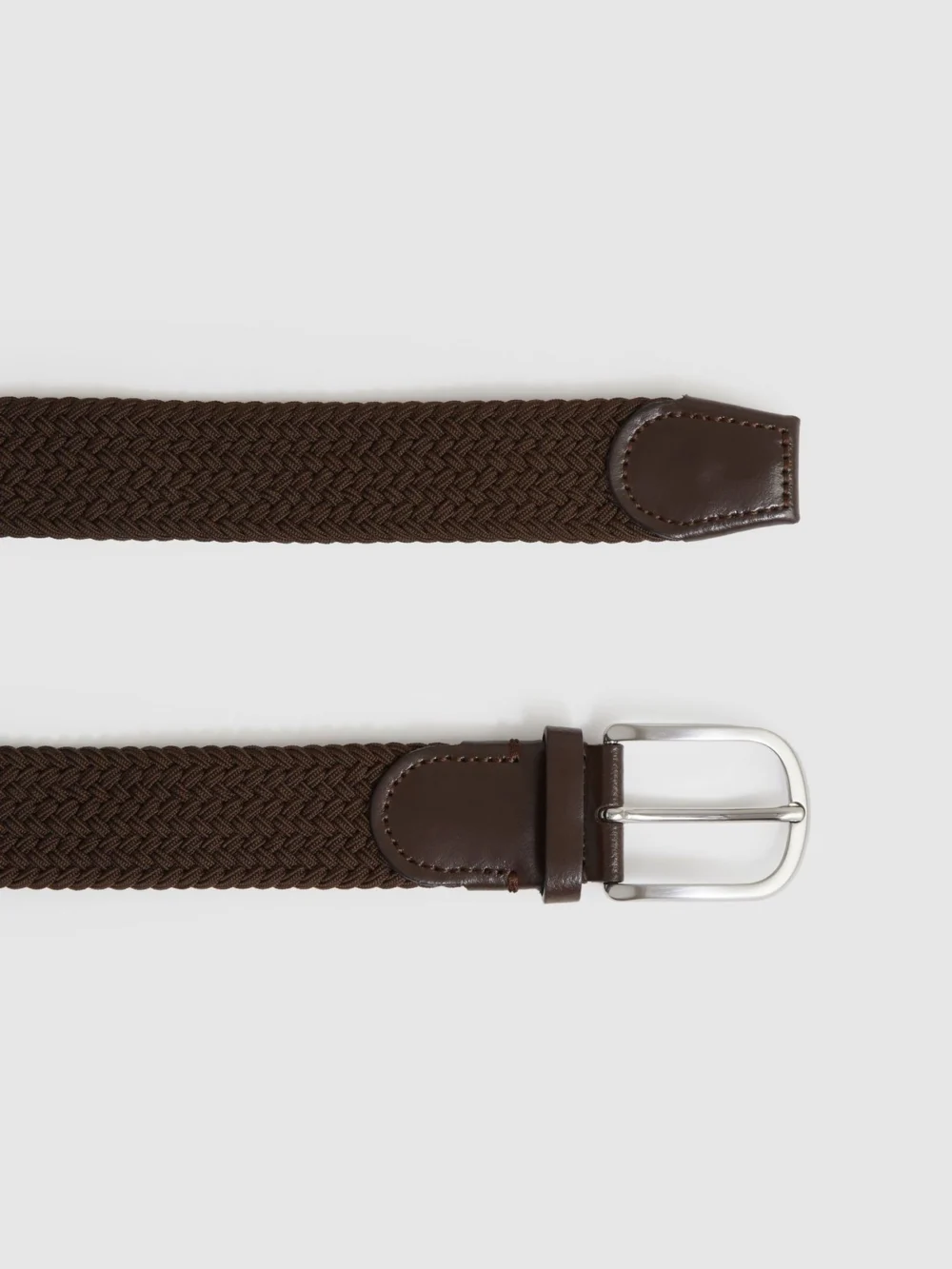 Reiss Dark Brown Basket-weave Belt, view 3