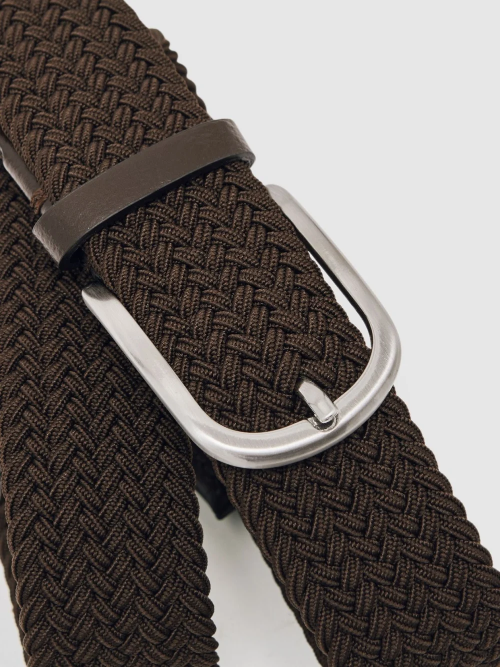 Reiss Dark Brown Basket-weave Belt, view 4