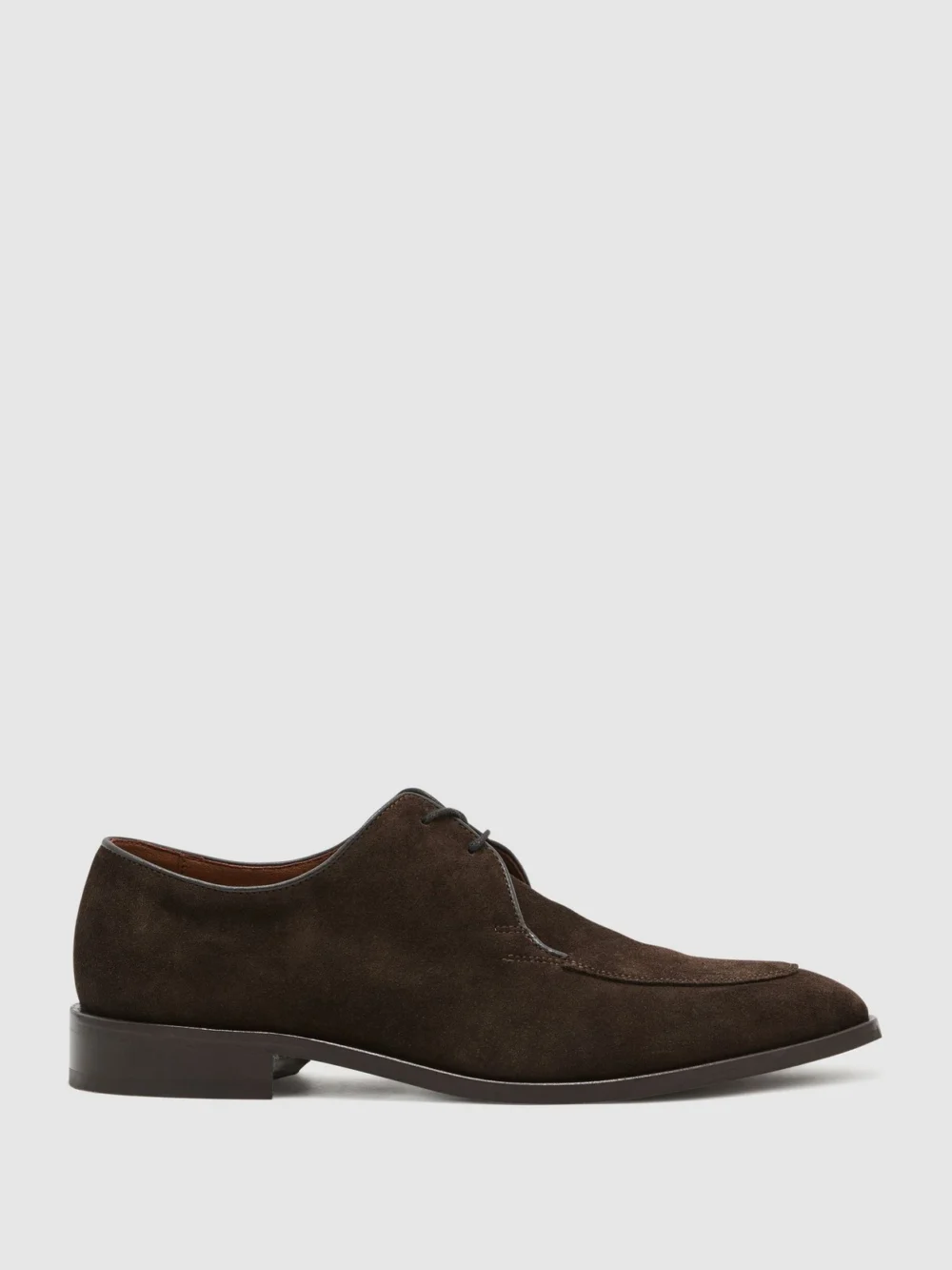 Reiss Dark Brown Blake Lace-up Derby Shoes, view 2