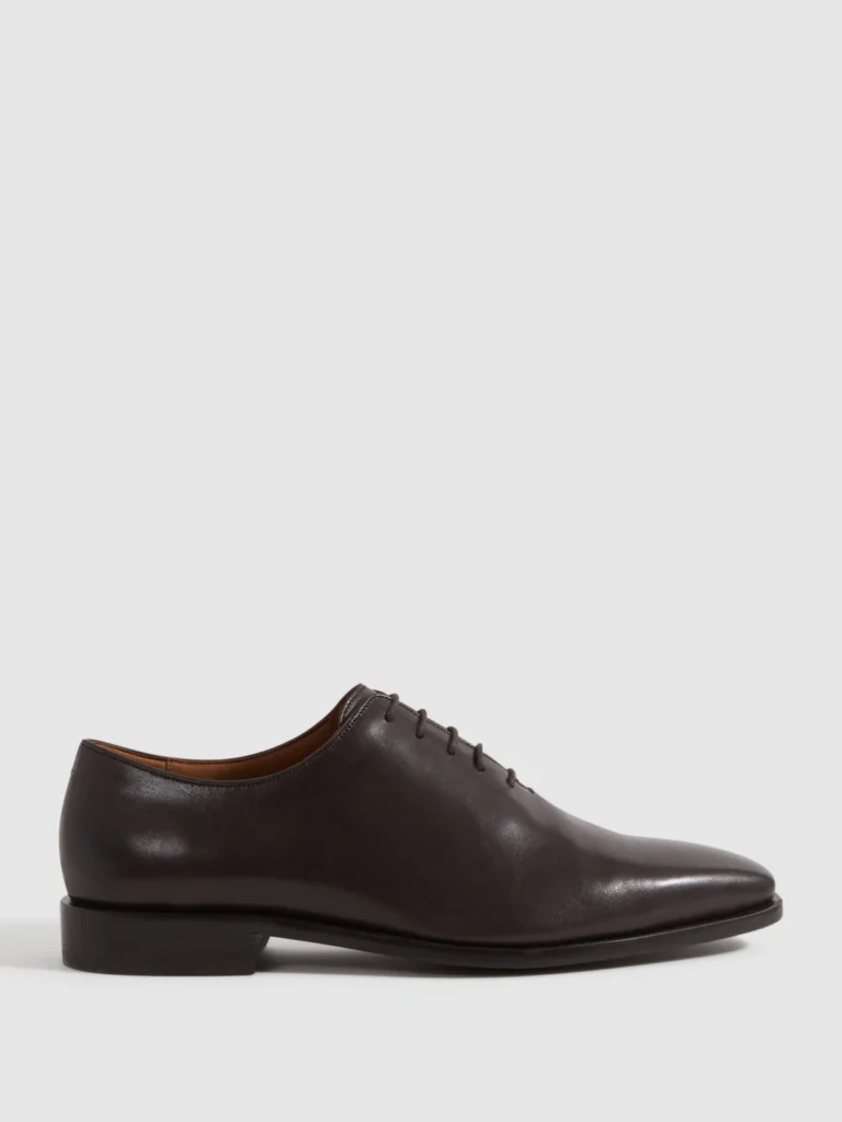 Reiss Dark Brown Leather Lace-up Wholecut Oxford Shoes