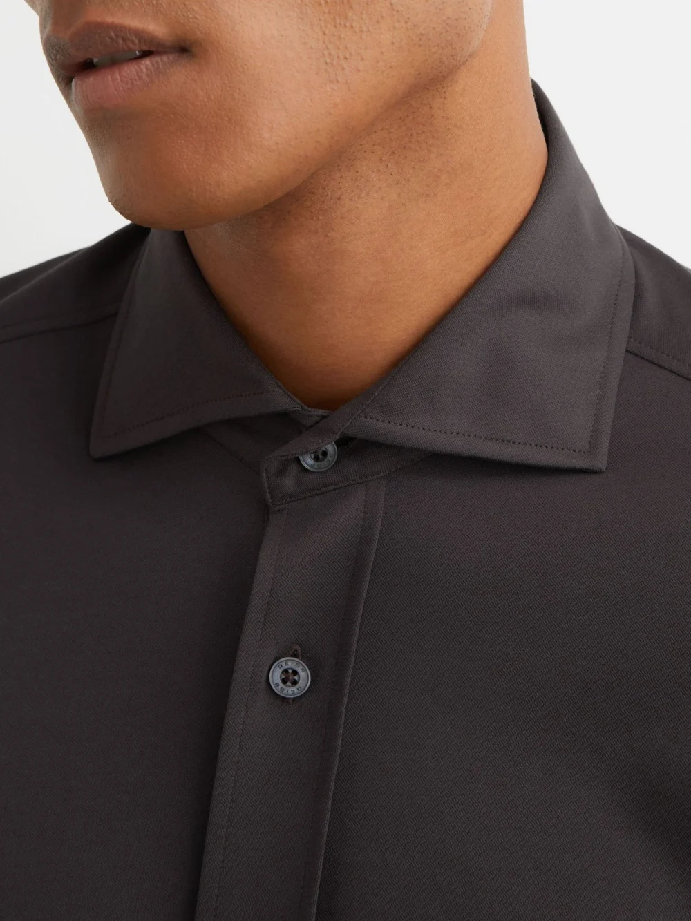 Reiss Dark Brown R-flex Cotton-blend Stretch Jersey Shirt Slim-fit, view 4
