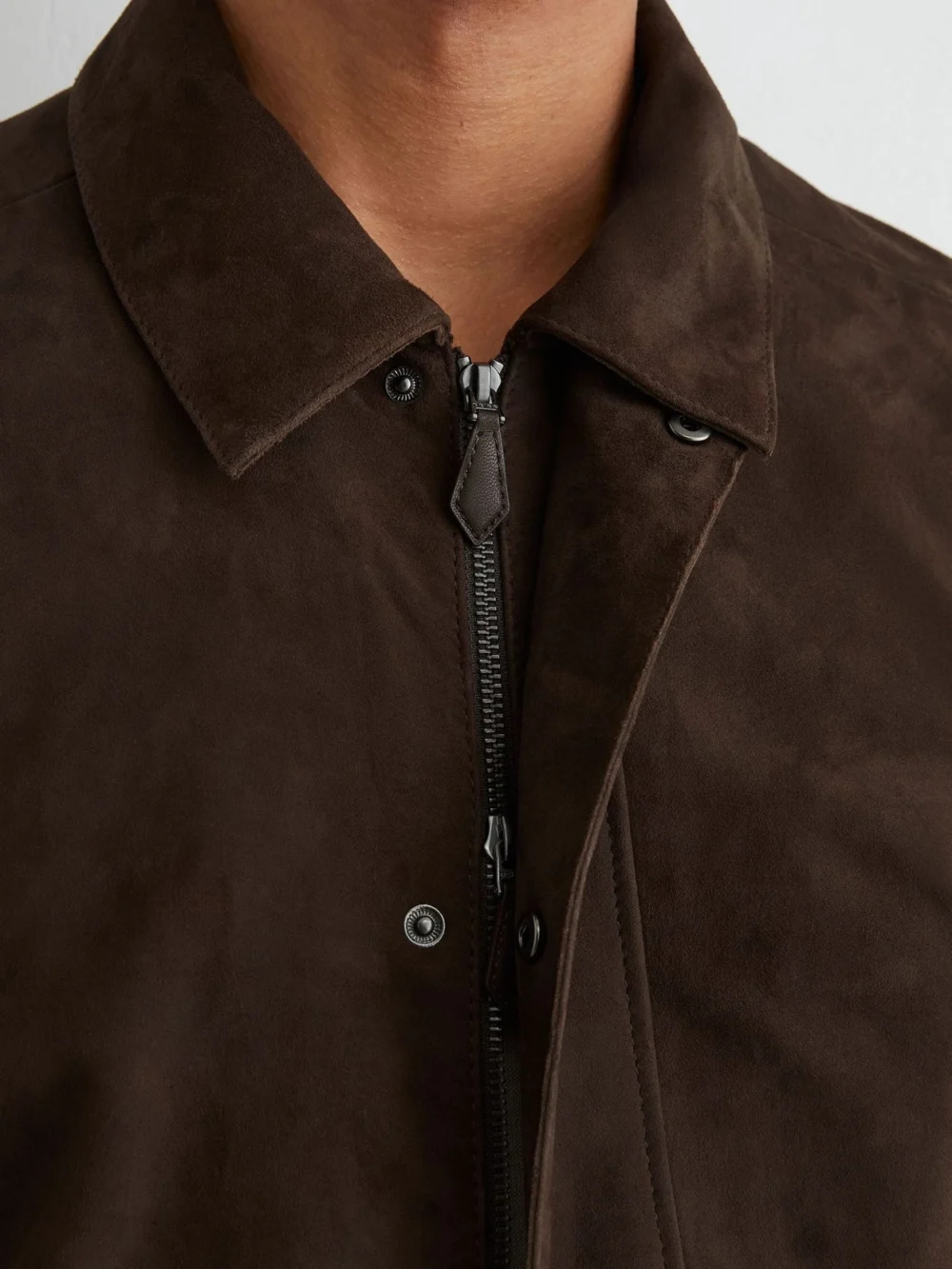 Reiss Dark Brown Suede Twin-pocket Jacket, view 3