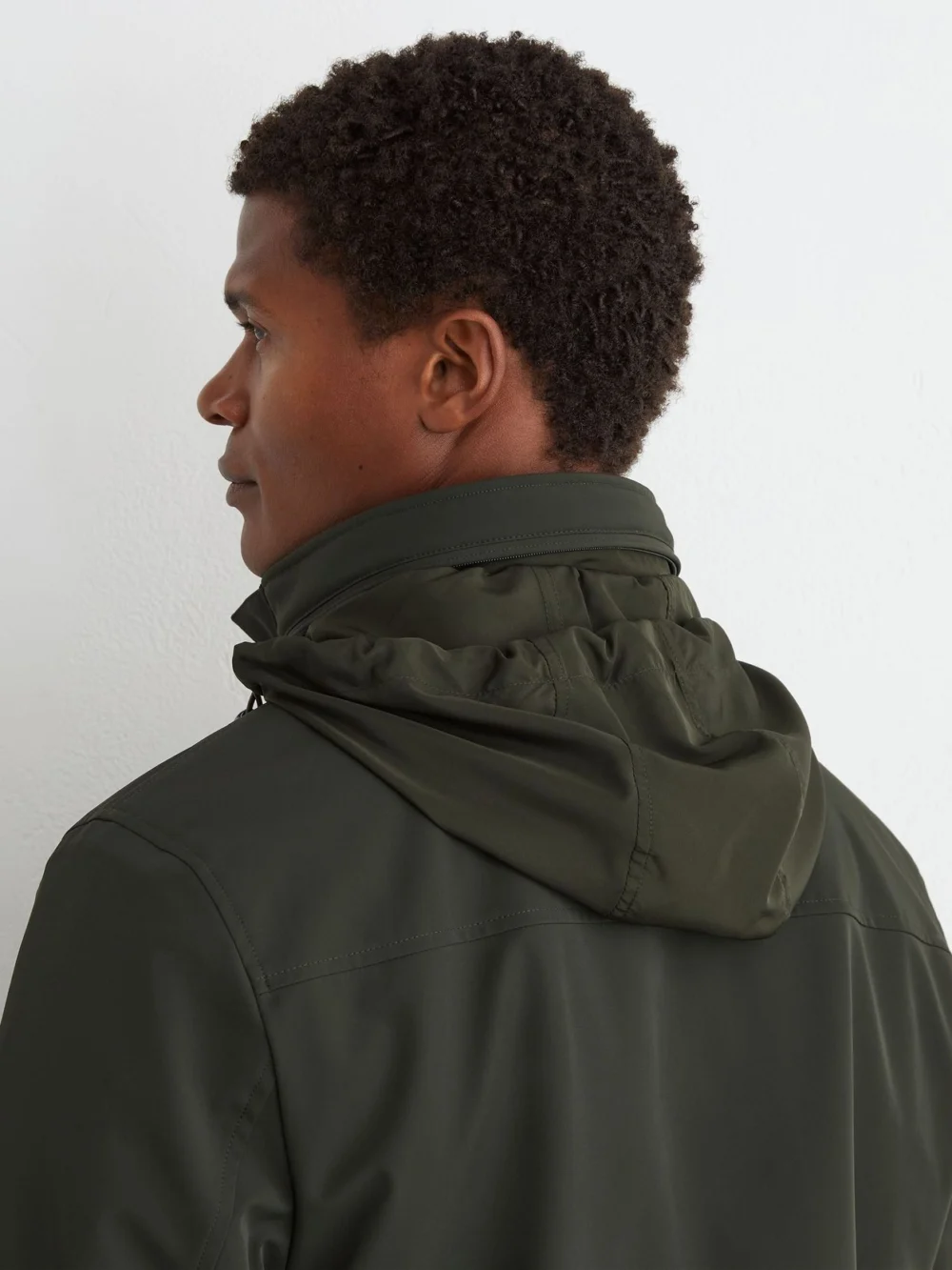 Reiss Dark Green Four-pocket Hooded Jacket with Removable Gilet, view 4