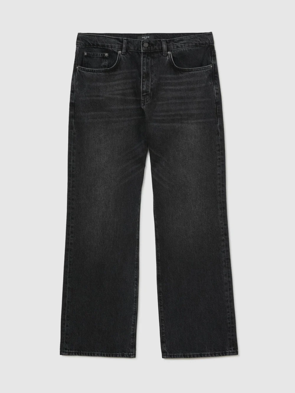 Reiss Dark Grey Relaxed Flared-leg Jeans, view 2