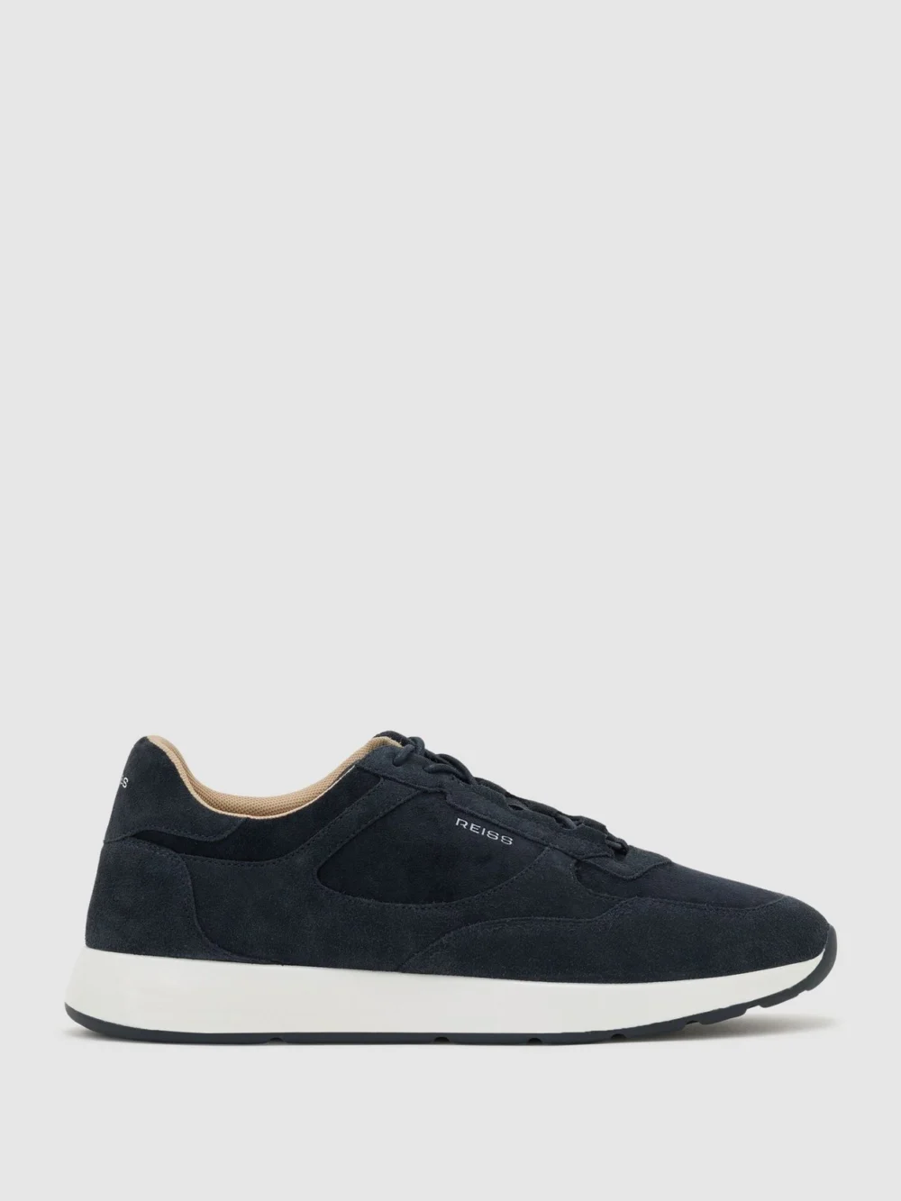 Reiss Dark Navy Bonded-leather Lightweight Runner Trainers