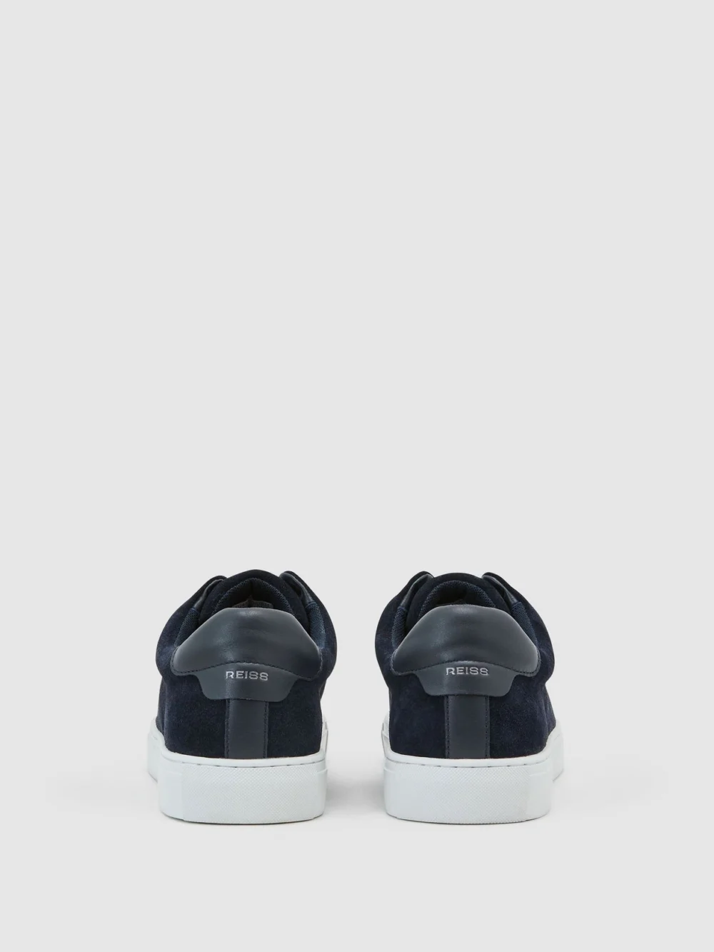 Reiss Dark Navy Suede Slip-on Elasticated Trainers, view 4