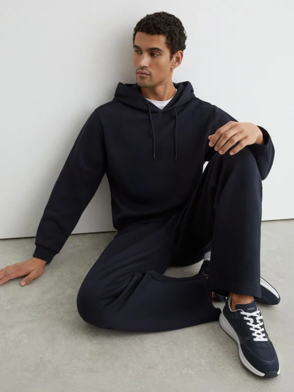 Reiss Dark Navy Suede-trim Runner Trainers