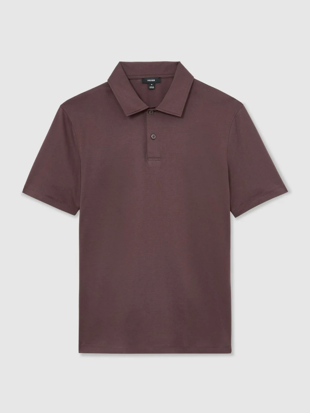 Reiss Dark Plum Air-water Cotton Polo Shirt, view 2