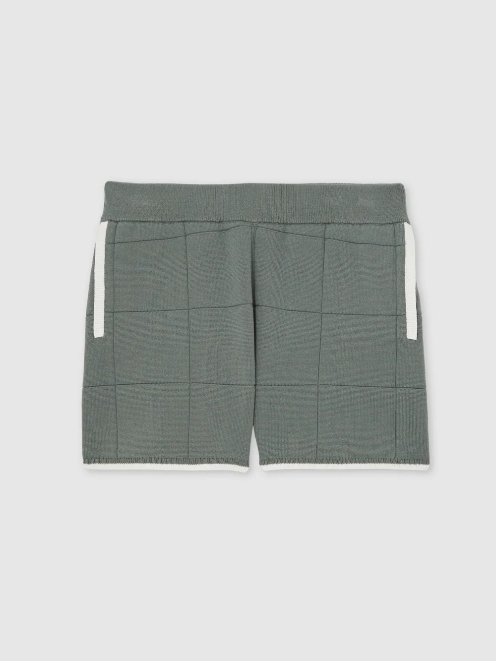 Reiss Dark Sage Green 9-13 yrs Tipped Knit Stitch-detail Shorts, view 2