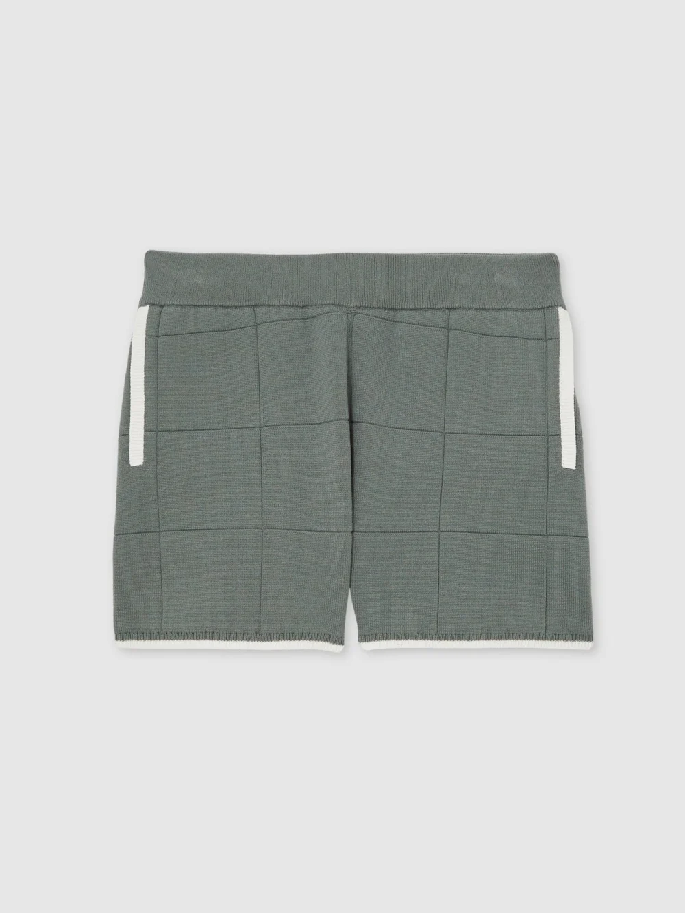 Reiss Dark Sage Green 9-13 yrs Tipped Knit Stitch-detail Shorts, view 5